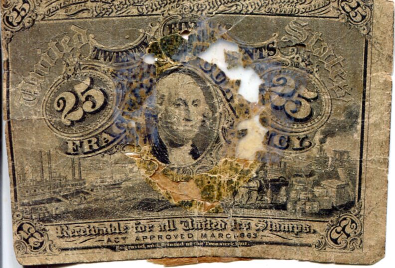 USA - Fractional Currency 50 Cents Poor (Badly taped - see large scan) pick #: 103a (I believe)