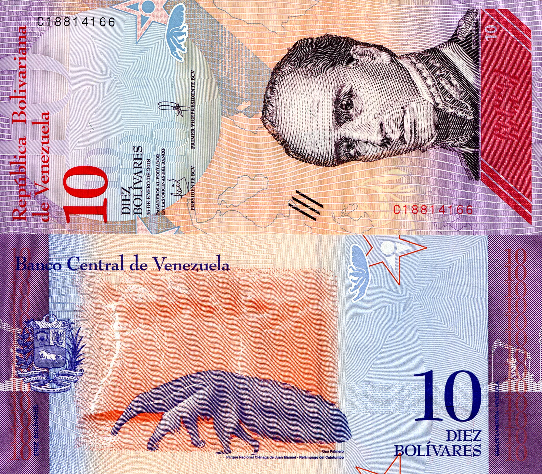 Venezuela  10 Bolivares UNC pick #: 103