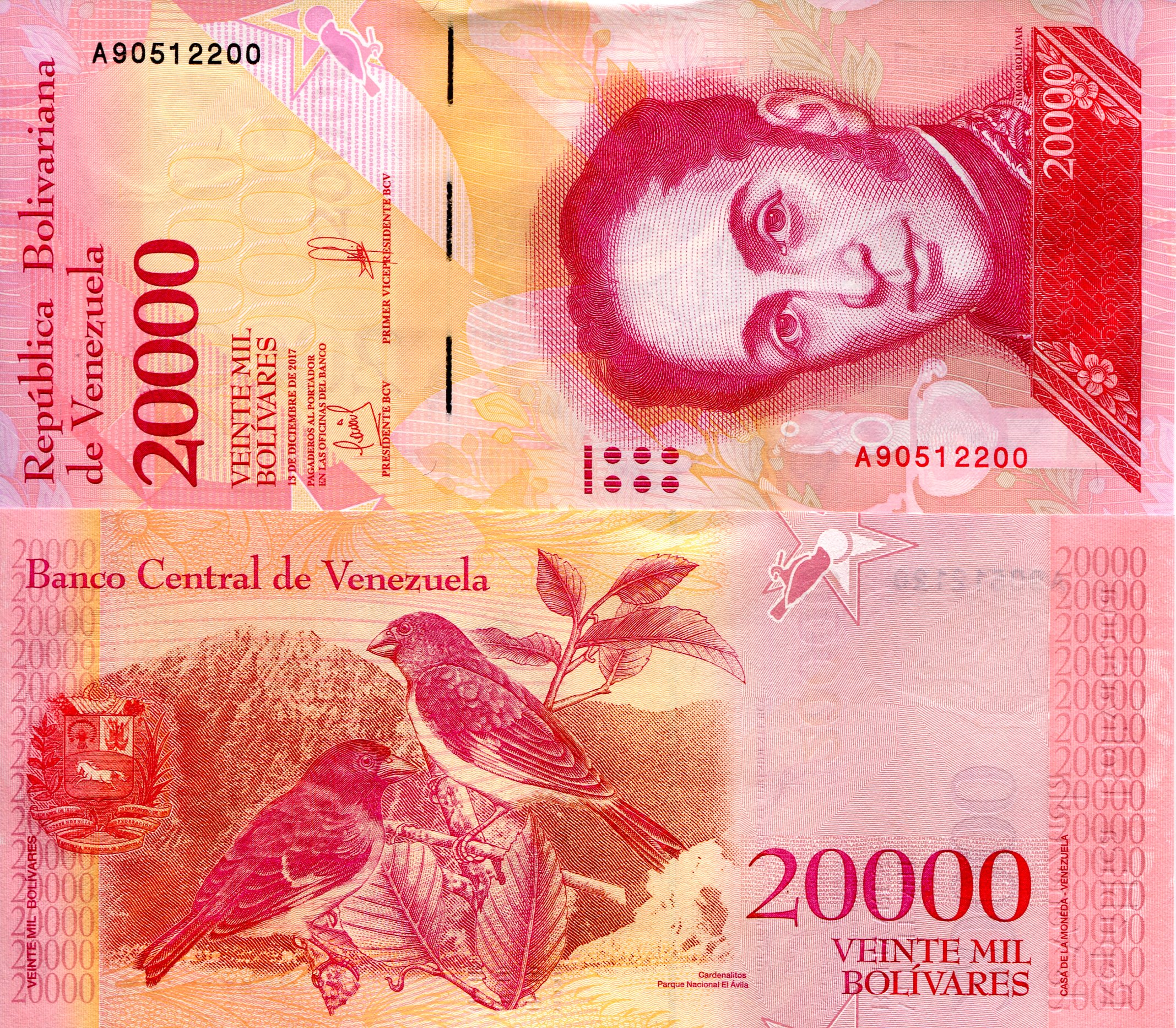 Venezuela  20,000 Bolivares UNC pick #: 99b
