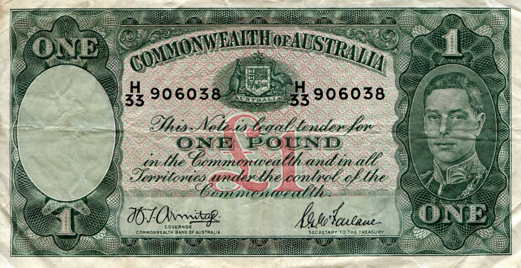 Australia  1 Pound F (see large scan) pick #: 26b
