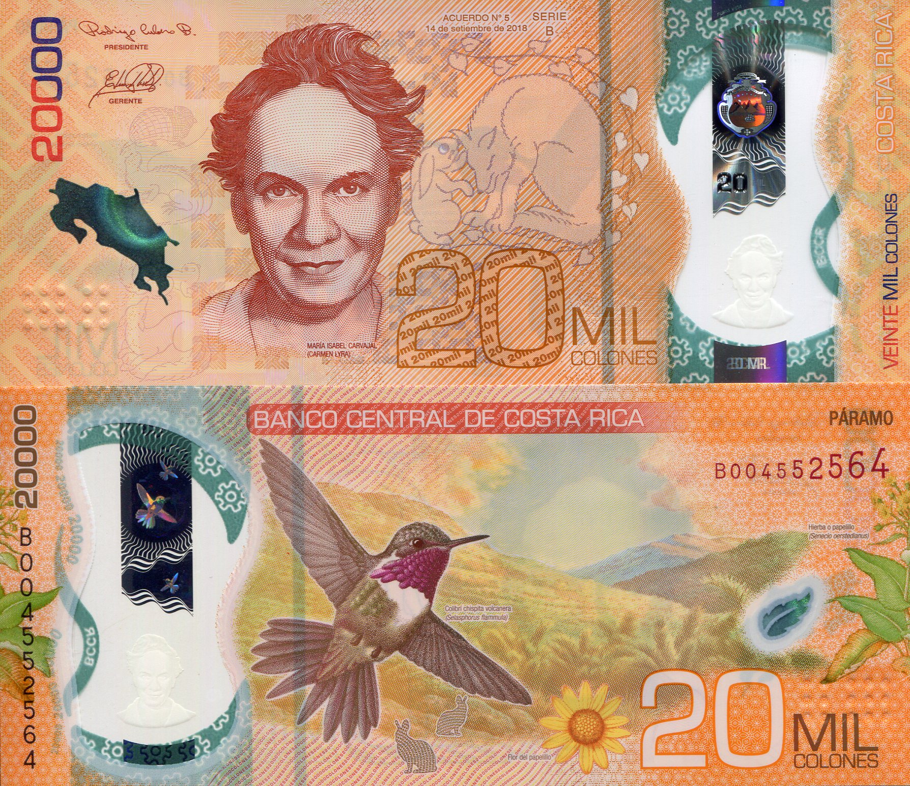 Costa Rica  20,000 Colones UNC pick #: New