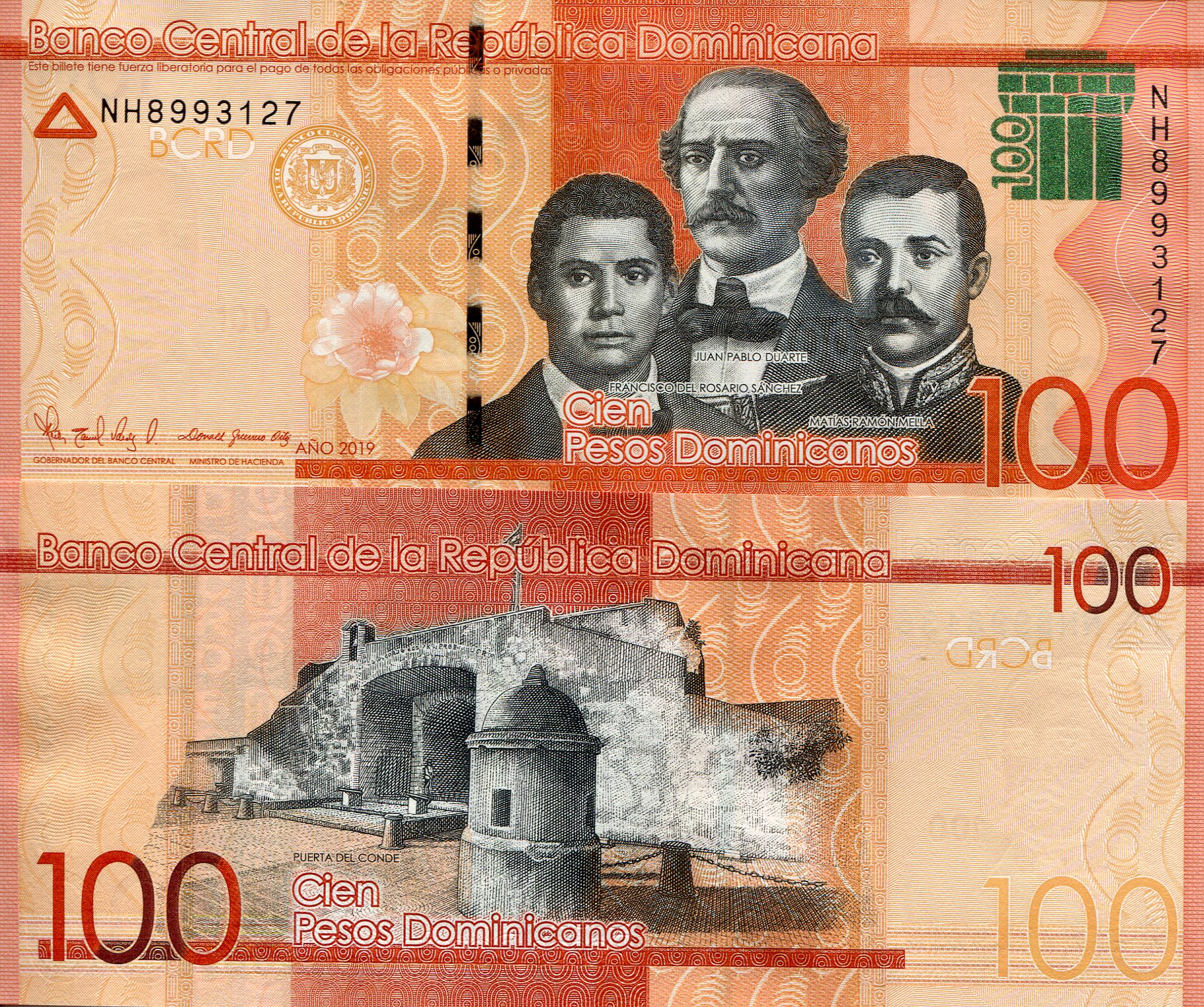 Dominican Republic 100 Pesos UNC pick #: NEW