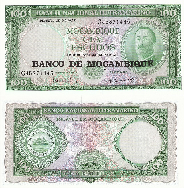 Mozambique 100 Escudos aUNC pick #: 117