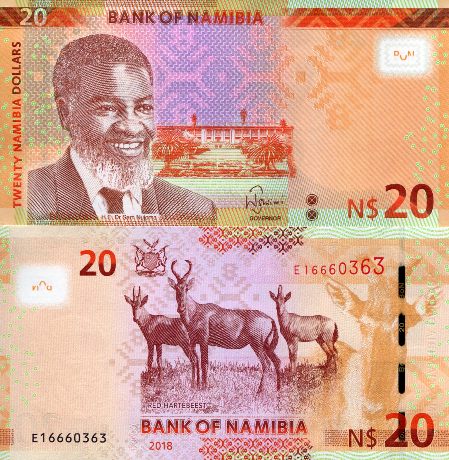 Namibia 20 Dollars UNC pick #: 17b