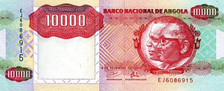 Angola 10,000 Kwanzas Pick Number: 131b UNC Banknote