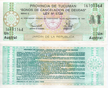 Argentina  1 Australes Pick Number: 2711 UNC Banknote