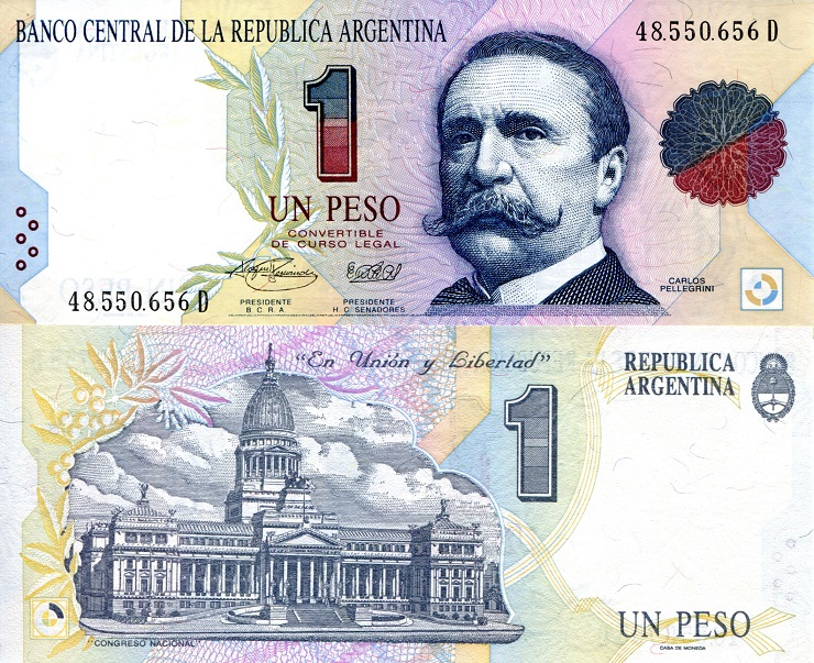 Argentina  1 Pesos Pick Number: 339b UNC Banknote