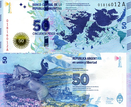 Argentina  50 Pesos Pick Number: 362 UNC Banknote