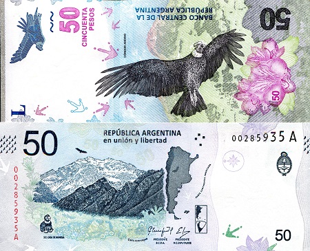 Argentina  50 Pesos Pick Number: 363 UNC Banknote
