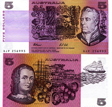 Australia  5 Dollars Pick Number: 44j aUNC  Banknote