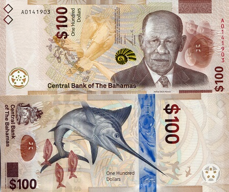 Bahamas 100 Dollars Pick Number: New UNC Banknote