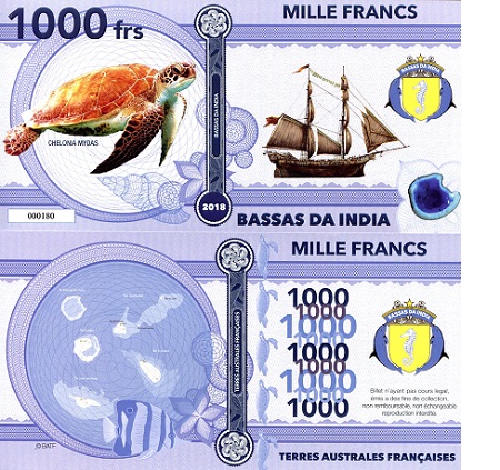 Bassas Da India Francs fun notes