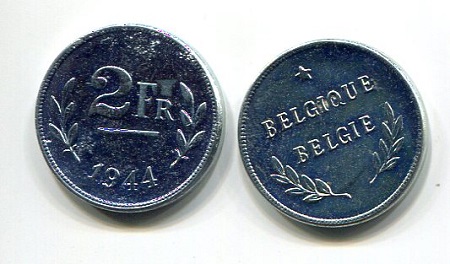 Belgium 2 Francs Good