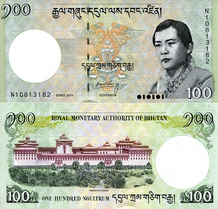 Bhutan 100 Ngultrum Pick Number: 32c UNC Banknote