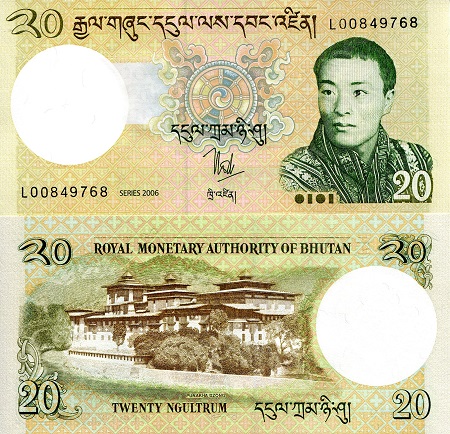 Bhutan 20 Ngultrum Pick Number: 30a UNC Banknote