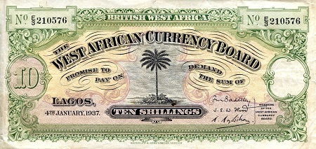 British West Africa Pounds and Shillings banknotes