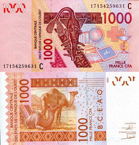 Burkina Faso 1,000 Francs Pick Number: 315Cq UNC Banknote