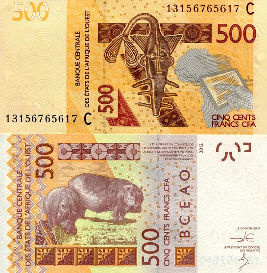 Burkina Faso 500 Francs Pick Number: 319Cb UNC Banknote