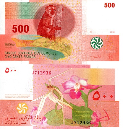 Comoros Franc banknotes