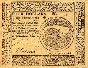 USA - Memorabilia & Miscellaneous items 4 Dollars Pick Number: NP Not Graded (see scan - VF to F) Banknote