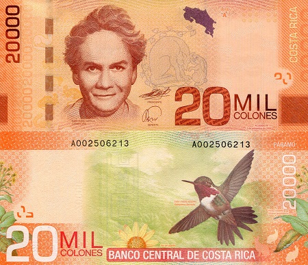 Costa Rica  20,000 Colones Pick Number: 278 UNC Banknote