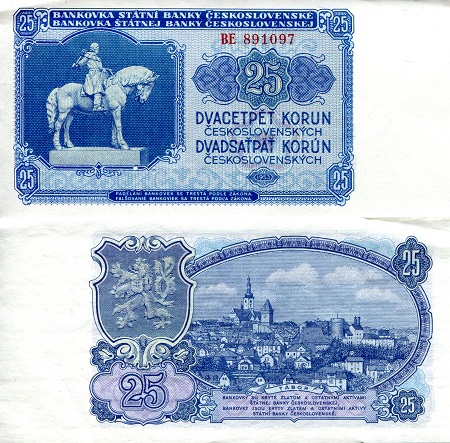Czechoslovakia 25 Korun Pick Number: 84a XF (see large scan) Banknote