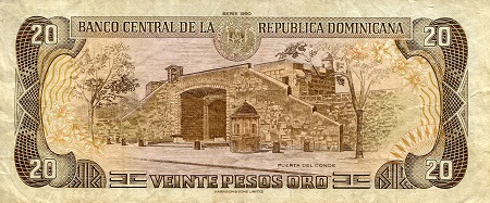 Dominican Republic 20 Pesos Oro F/VG (See large scan) pick #: 133a