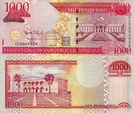 Dominican Republic 1,000 Pesos Oro Pick Number: 180a UNC Banknote