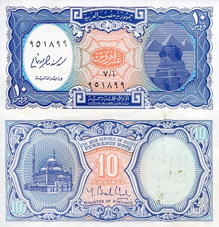 Egypt Pounds and Piastres banknotes