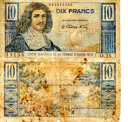 French Equatorial Africa 10 Francs Pick Number: 21 G/Poor (see large scan) Banknote