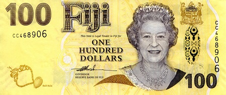 Fiji 100 Dollars Pick Number: 114 UNC Banknote