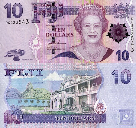 Fiji 10 Dollars Pick Number: 111a UNC Banknote