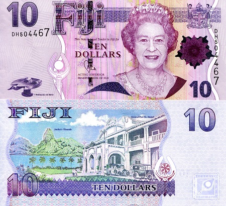 Fiji 10 Dollars Pick Number: 111b UNC Banknote
