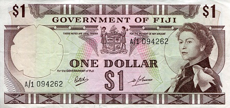 Fiji 1 Dollar Pick Number: 59a XF (see large scan) Banknote