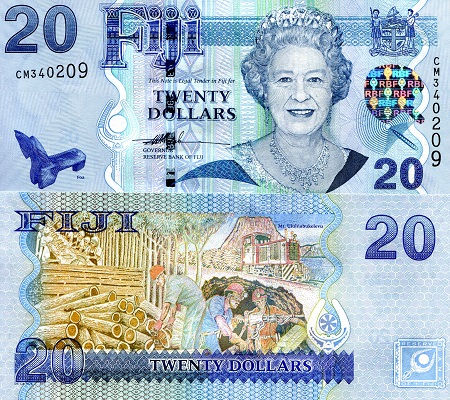 Fiji 20 Dollars Pick Number: 112 UNC Banknote
