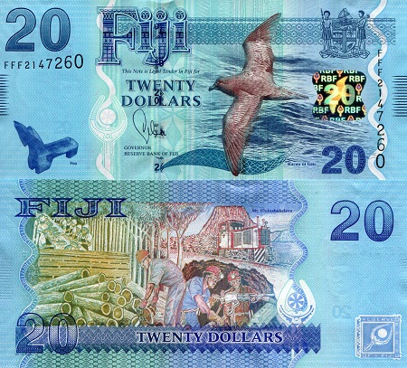 Fiji 20 Dollars Pick Number: 117a UNC Banknote