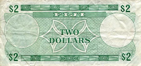 Fiji 2 Dollars VF (see large scan) pick #: 72b