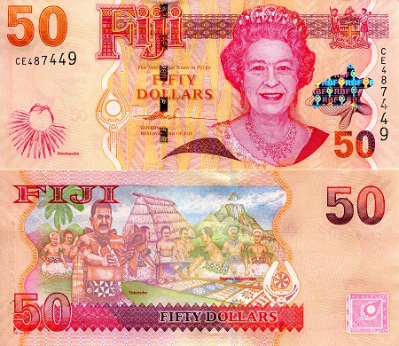 Fiji 50 Dollars Pick Number: 113a UNC Banknote