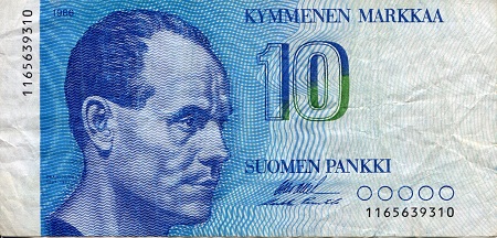 Finland 10 Markkaa Pick Number: 113a F (See large scan) Banknote