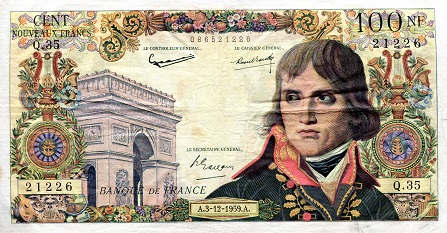 France 100 Francs Pick Number: 144 F/VG (pinholes in note) Banknote
