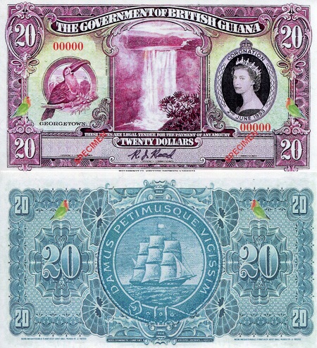 British Guiana Dollars fun notes