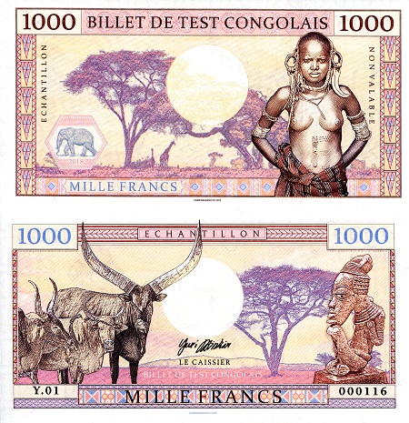 Congo Republic Francs fun notes