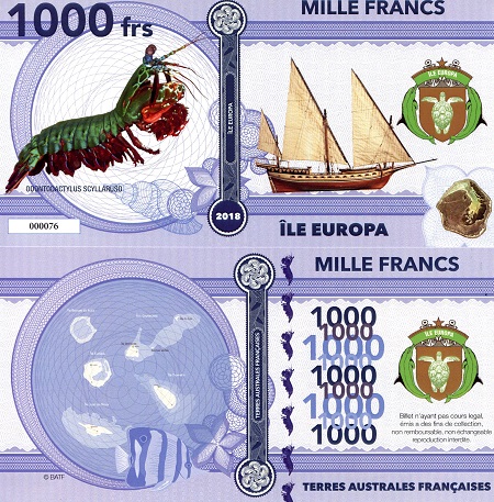 Ile Europa Francs fun notes