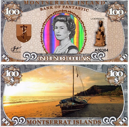 Montserrat Dollar fun notes