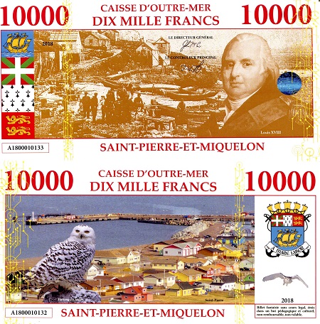 Saint Pierre and Miquelon Francs fun notes