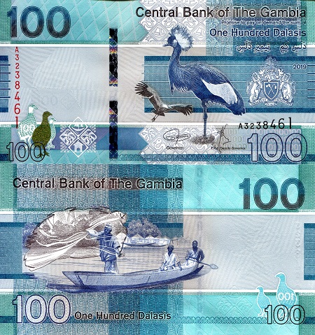 Gambia 100 Dalasi Pick Number: New UNC Banknote