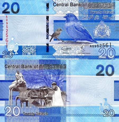 Gambia 20 Dalasi Pick Number: New UNC Banknote