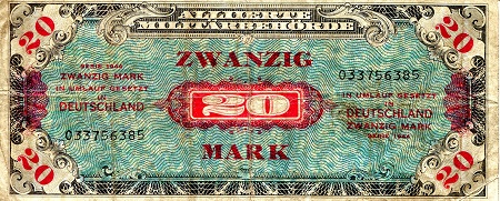 Germany 20 Marks Pick Number: 195b VG Banknote