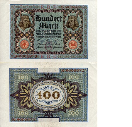 Germany 100 Marks Pick Number: 69a19 VF+ (See large scan) Banknote