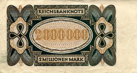 Germany 2 Millionen Marks F (see large scan) pick #: 89a